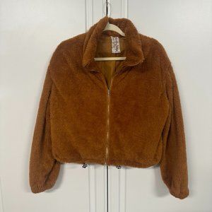 Sadie & Sage Brown Teddy Zip Up Jacket